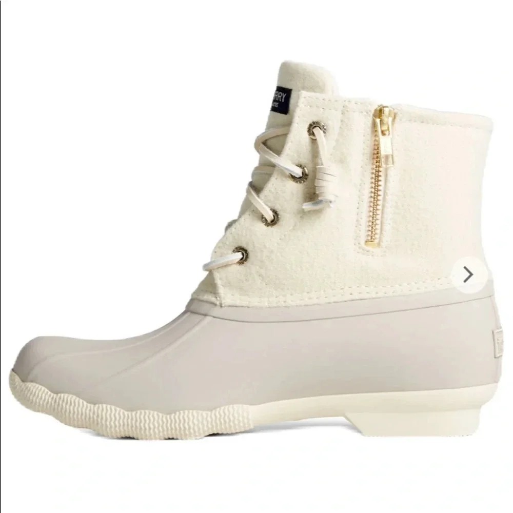 Sperry Women's Saltwater Wool‎ Duck Boot White Size 9.5 - Picture 9 of 9